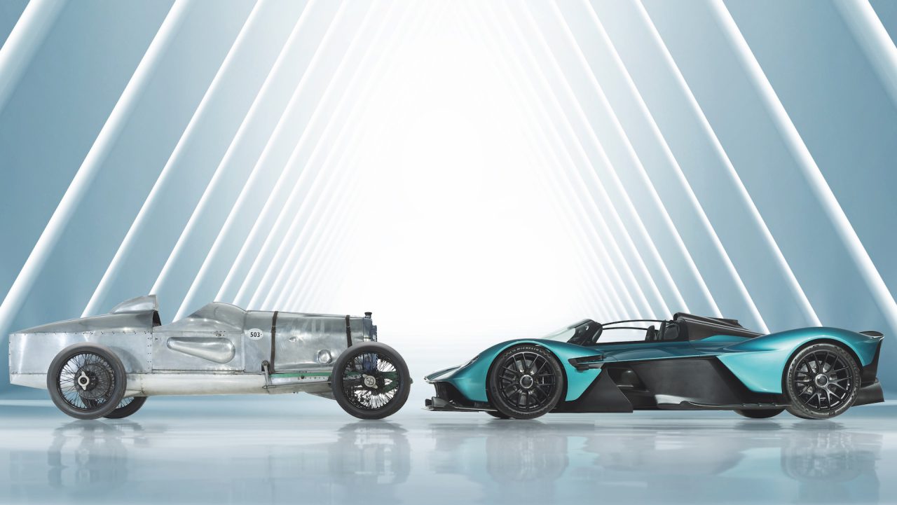 Aston Martin Valkyrie and 1923 Razor Blade race car