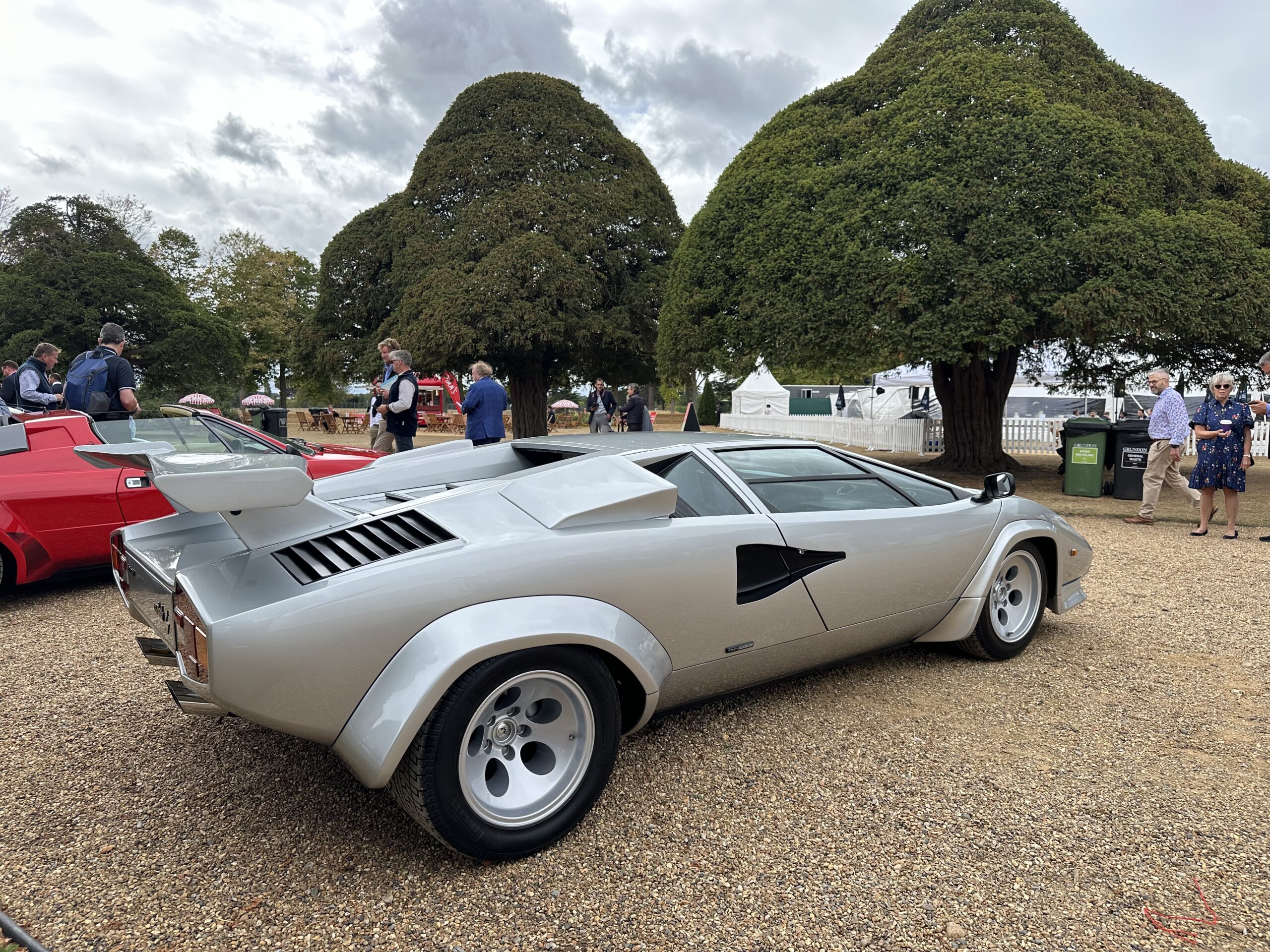 1980 Lamborghini Countach LP400 S (rear side profile) on show at the Concours of Elegance 2026.