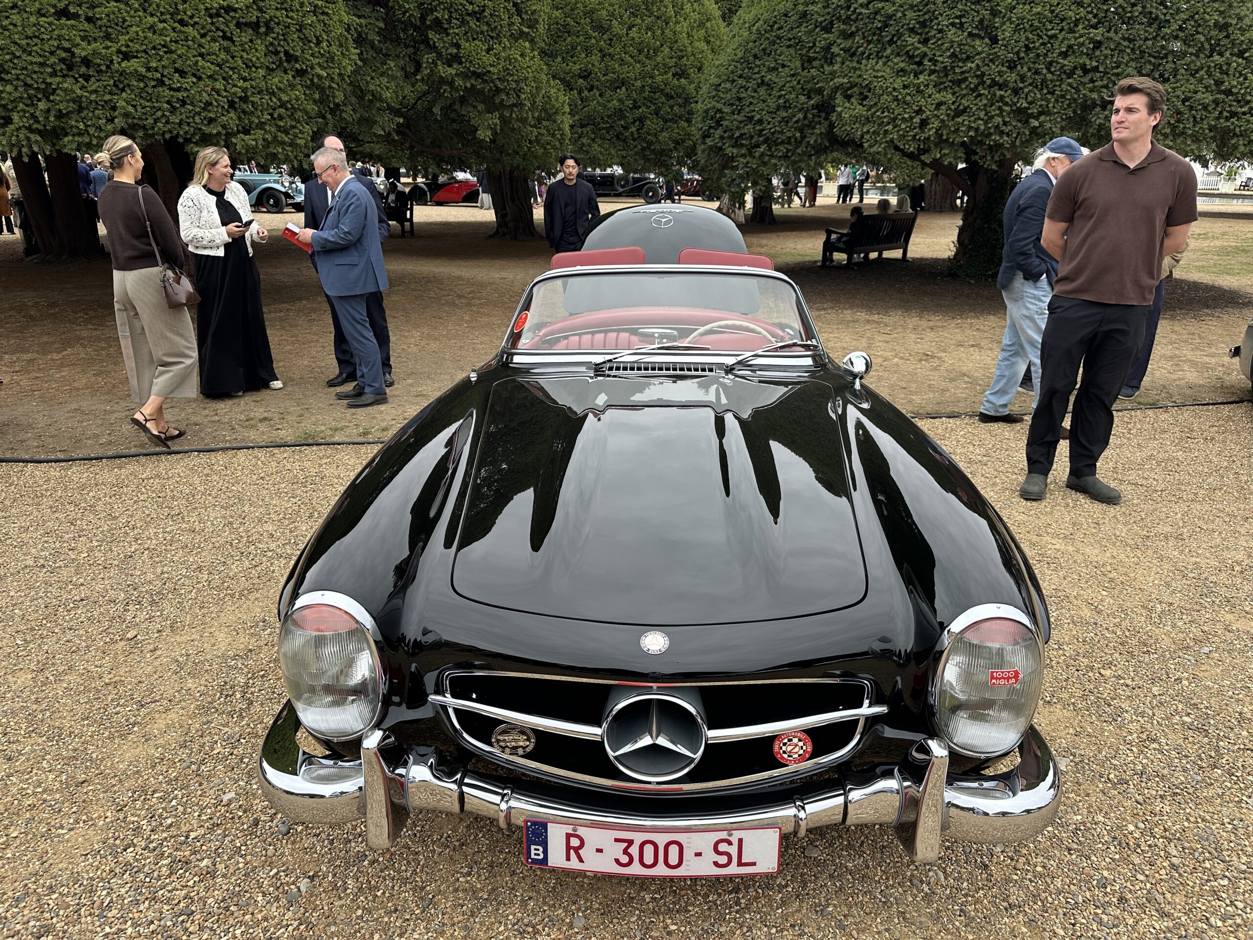 1957 Mercedes-Benz 300 SL Roadster, front profile view. At the Concours of Elegance 2026.